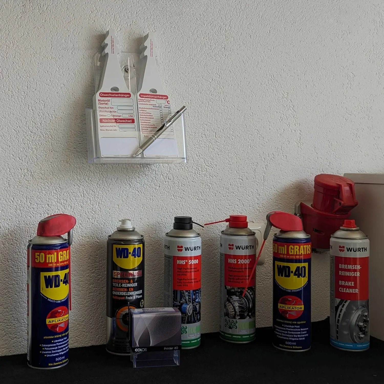 Ölwechselanhänger Drahtlos Firmenlogo Wasserfest Premium Inspektion KFZ- Service - Kriegerdruck