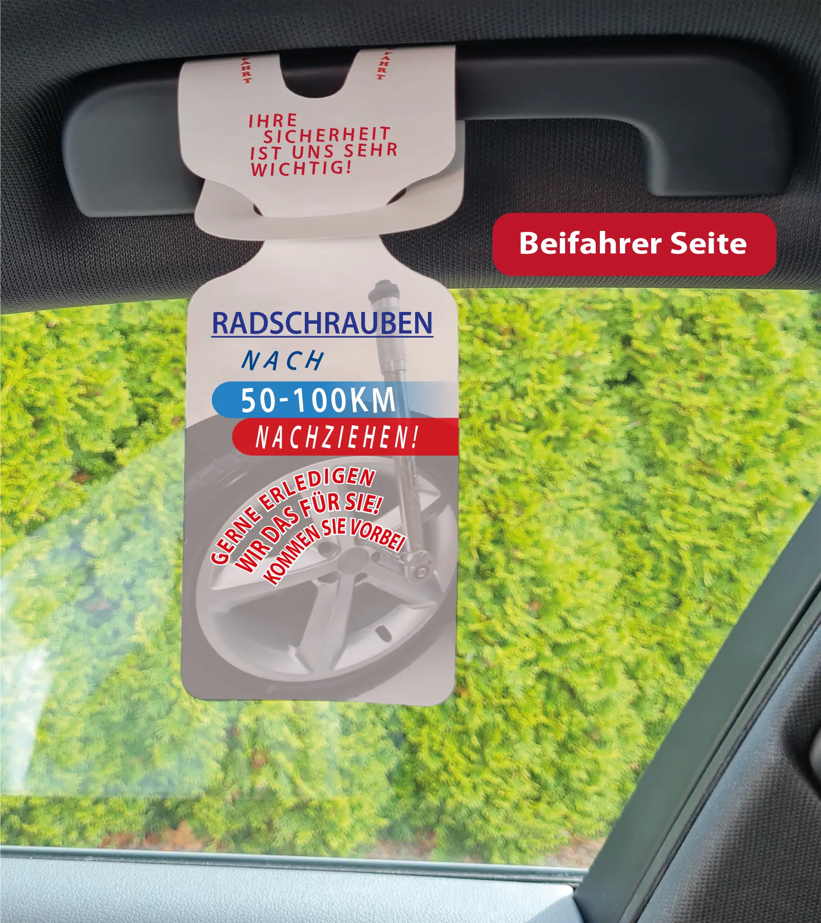 Radschrauben Spiegelanhänger KFZ-Service Reifenmontage - Kriegerdruck