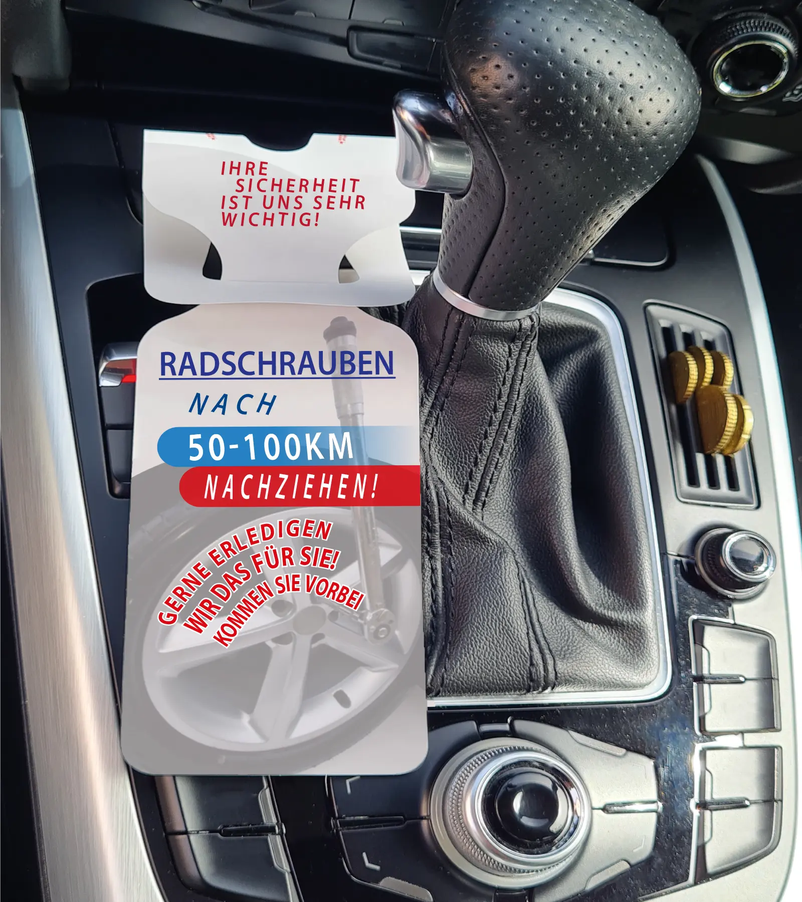 Radschrauben Spiegelanhänger KFZ-Service Reifenmontage - Kriegerdruck