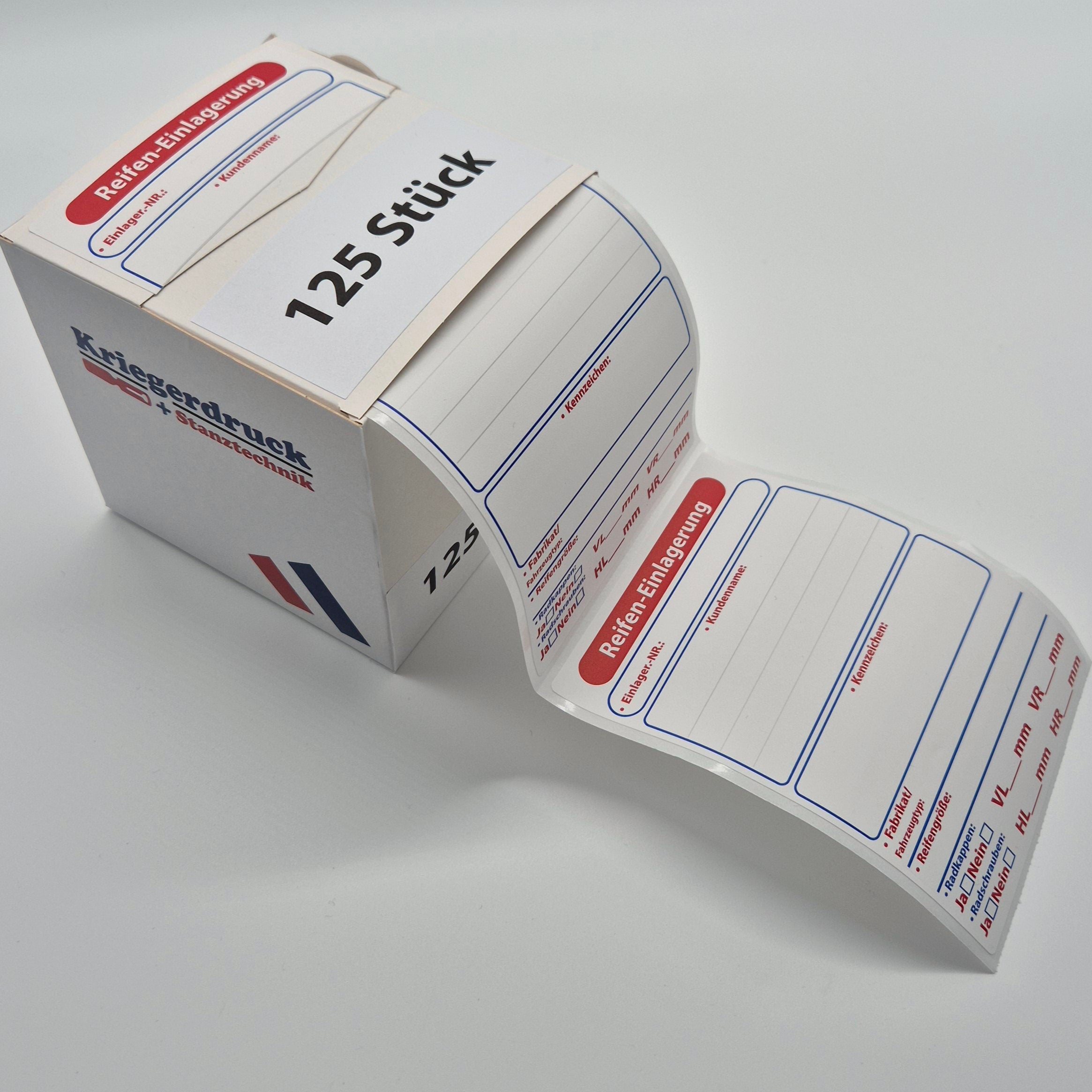 Service Etiketten/Klima Bremsflüssigkeit Zahnriemen Reifeneinlagerung Etiketten - Kriegerdruck
