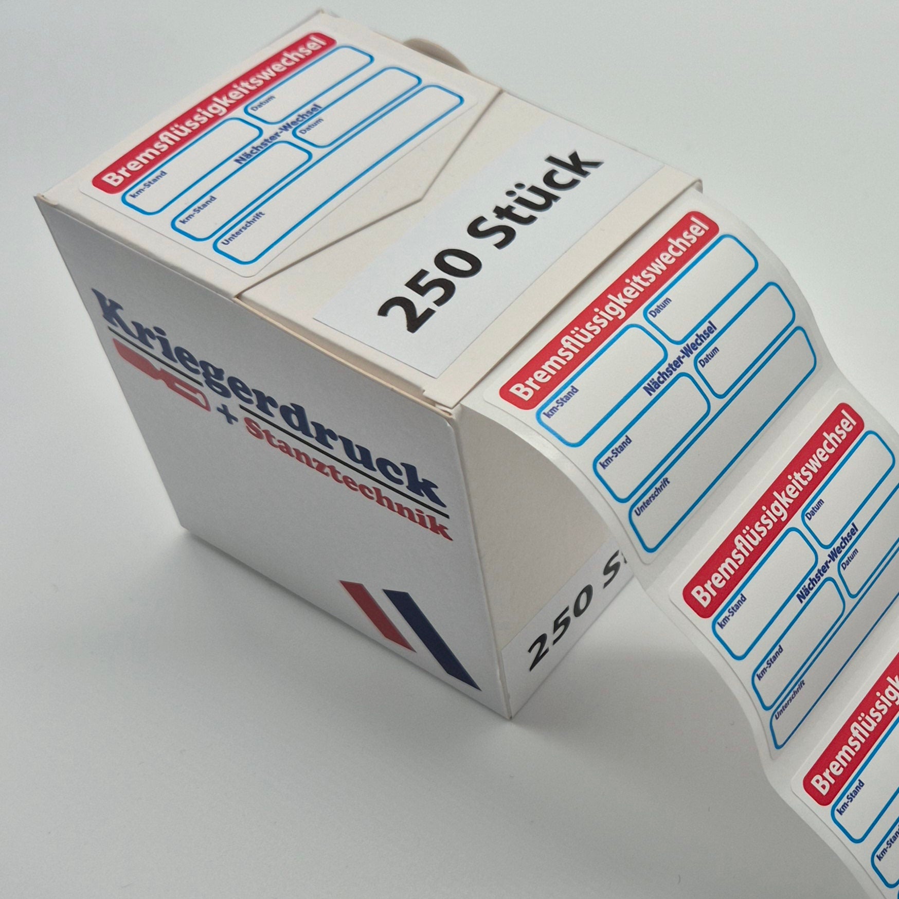 Service Etiketten/Klima Bremsflüssigkeit Zahnriemen Reifeneinlagerung Etiketten - Kriegerdruck
